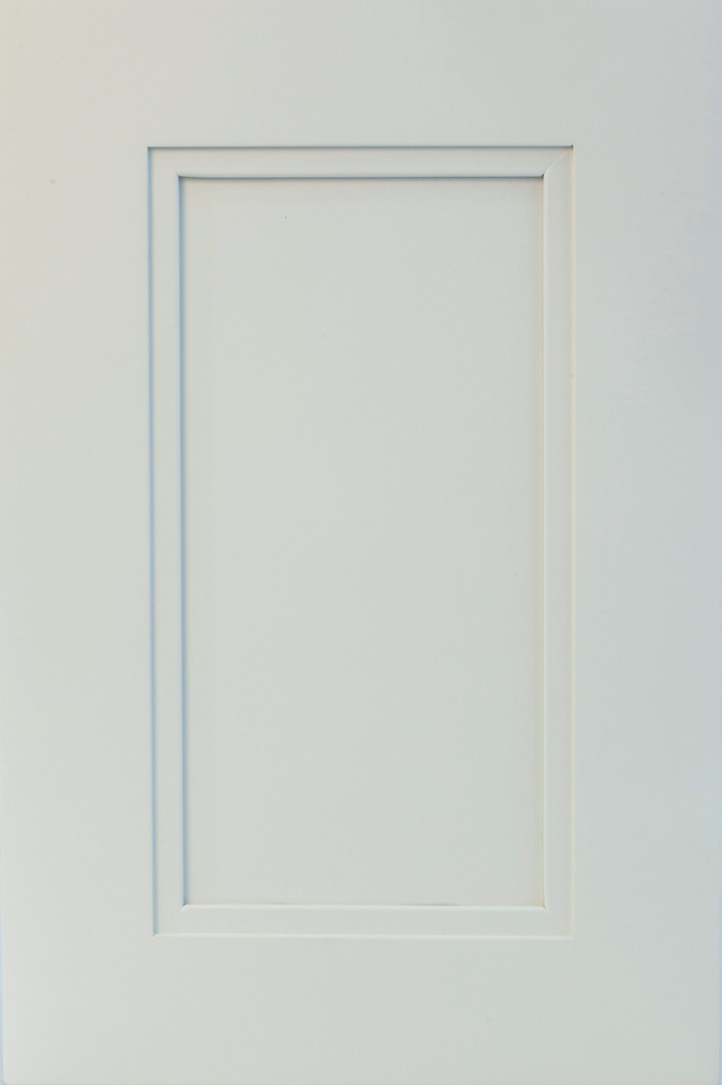 White frame with a rectangular opening.