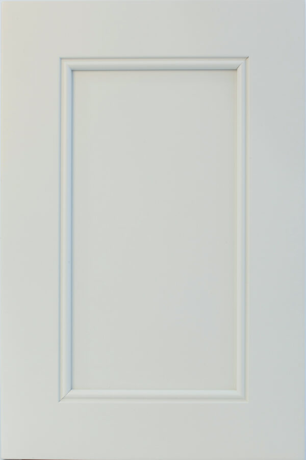 Blank white cabinet door with frame design.