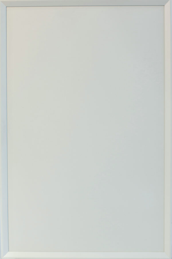 Empty white picture frame on a plain background.