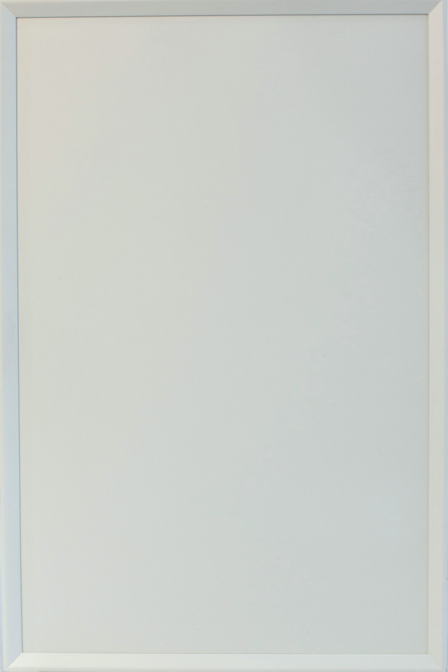 Empty white picture frame on a plain background.