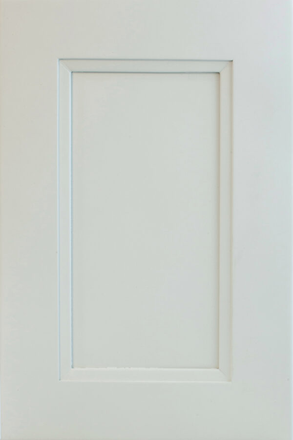 Blank white picture frame on a light background.