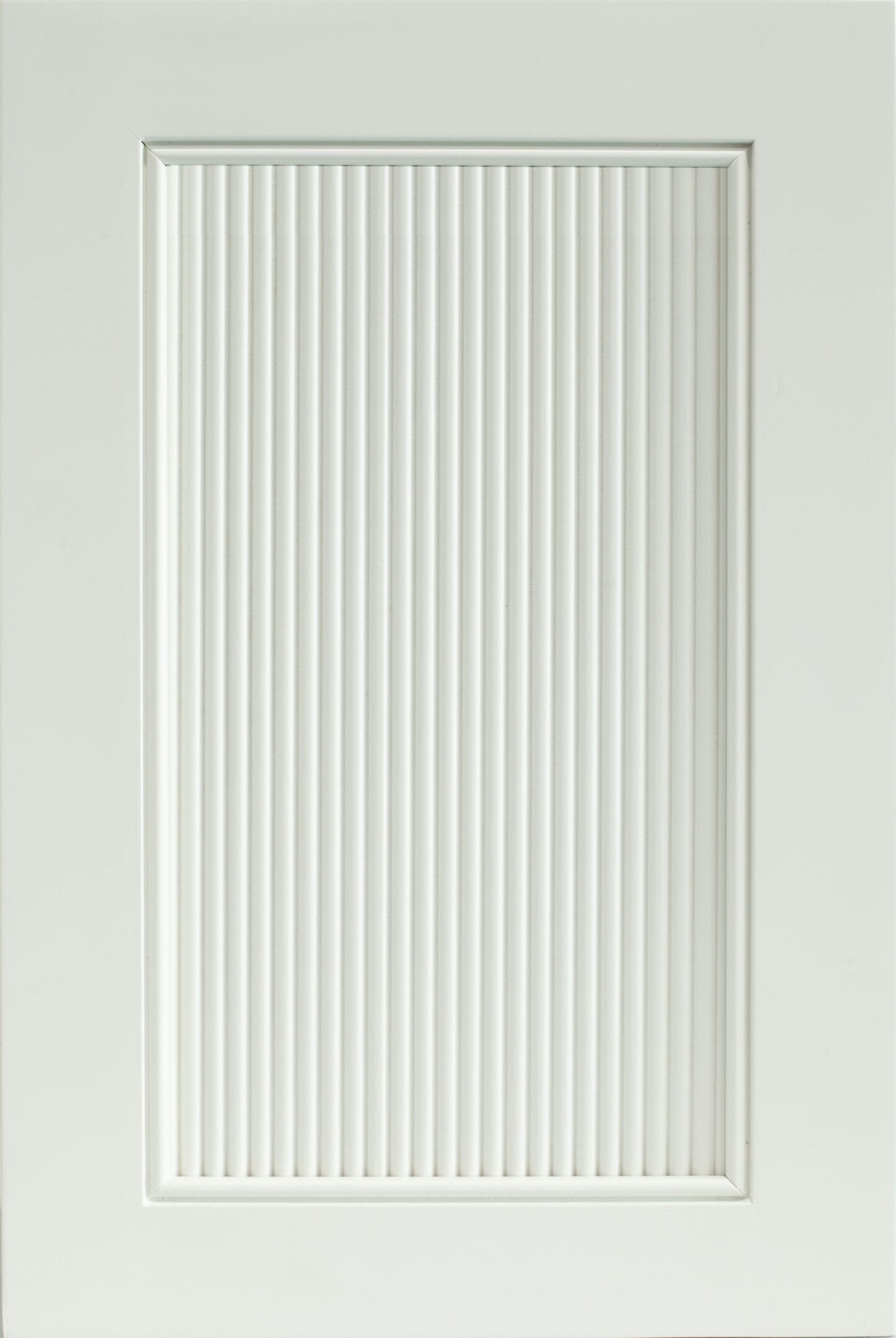 White cabinet door with reeded detailing